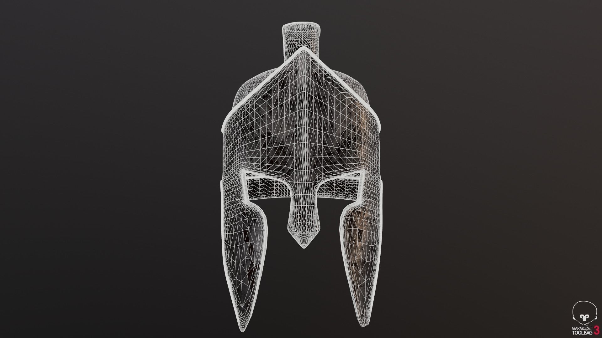 Spartan Helmet Game Ready 3D model_8