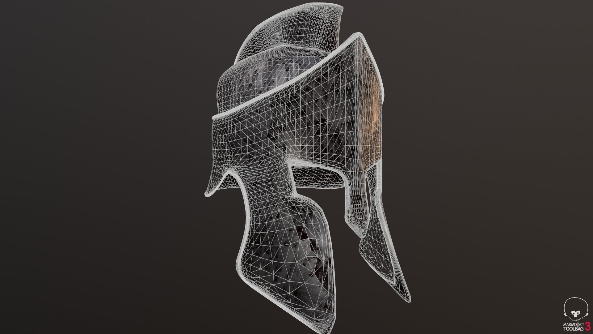 Spartan Helmet Game Ready 3D model_14