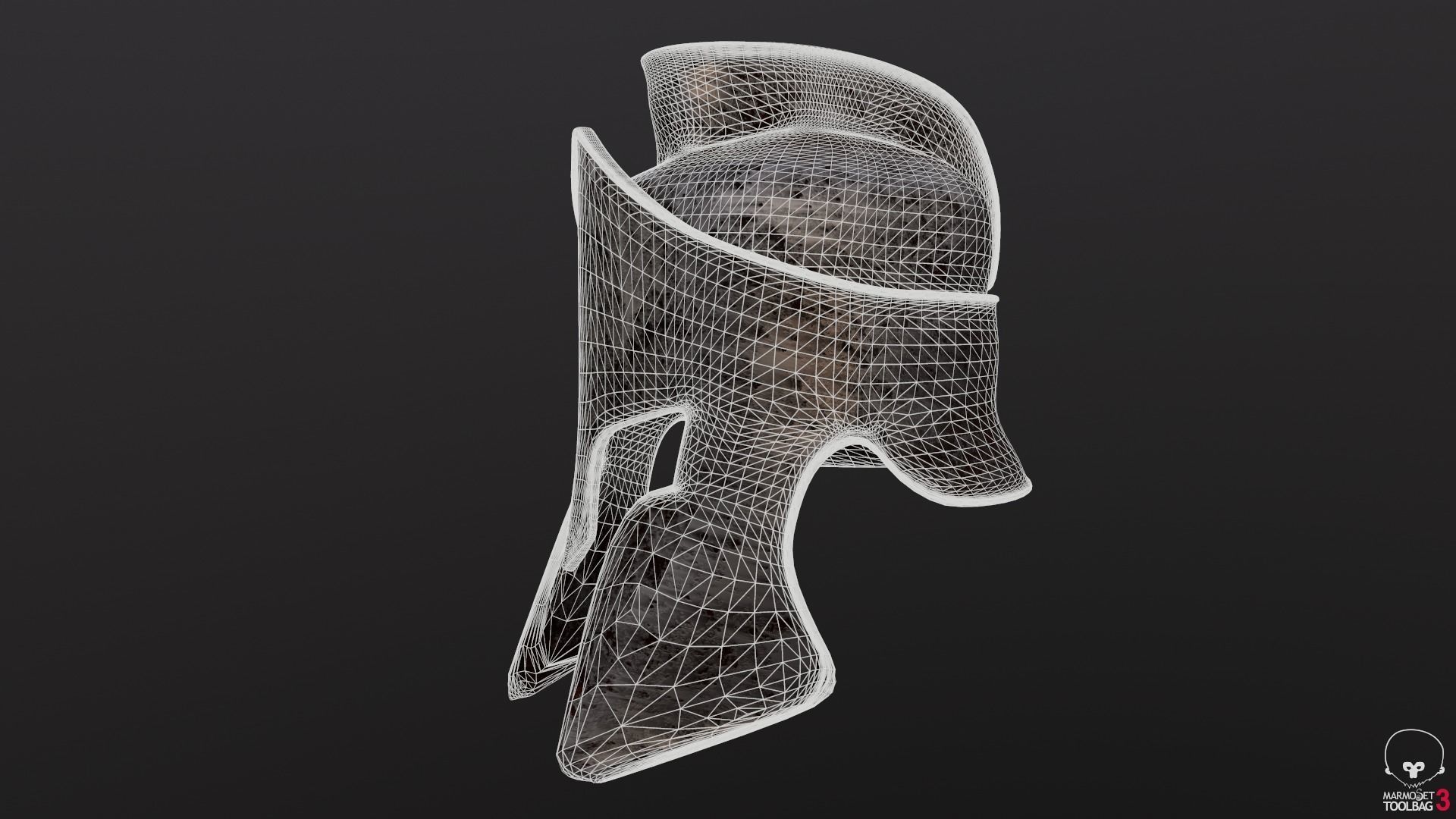 Spartan Helmet Game Ready 3D model_10