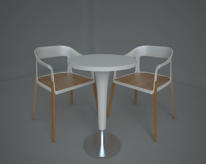 cofee table Low-poly 3D model_1