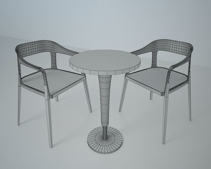 cofee table Low-poly 3D model_2