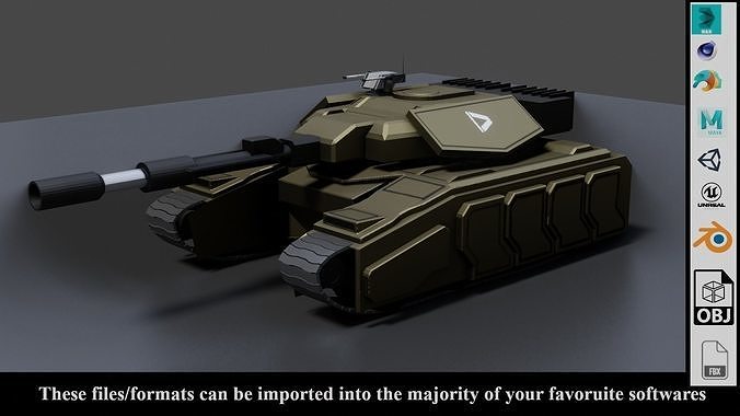 Sci Fi Military Tank - Low poly - Game Ready Low-poly 3D model