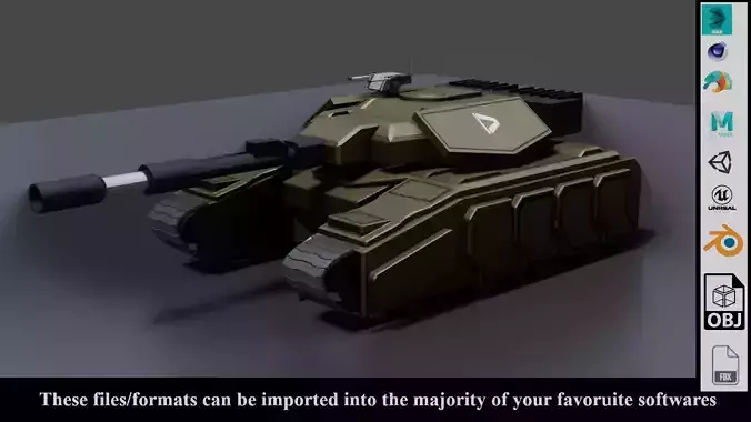 Sci Fi Military Tank - Low poly - Game Ready
