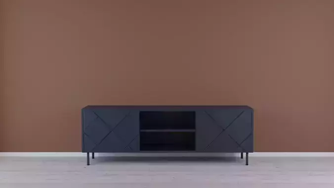 Modern Tv Bench in Dark Blue