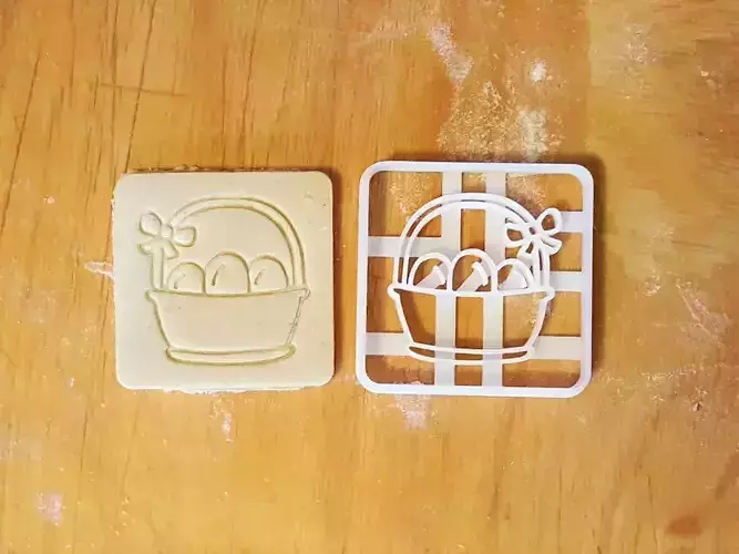 Easter eggs basket cookie cutter 3D print model