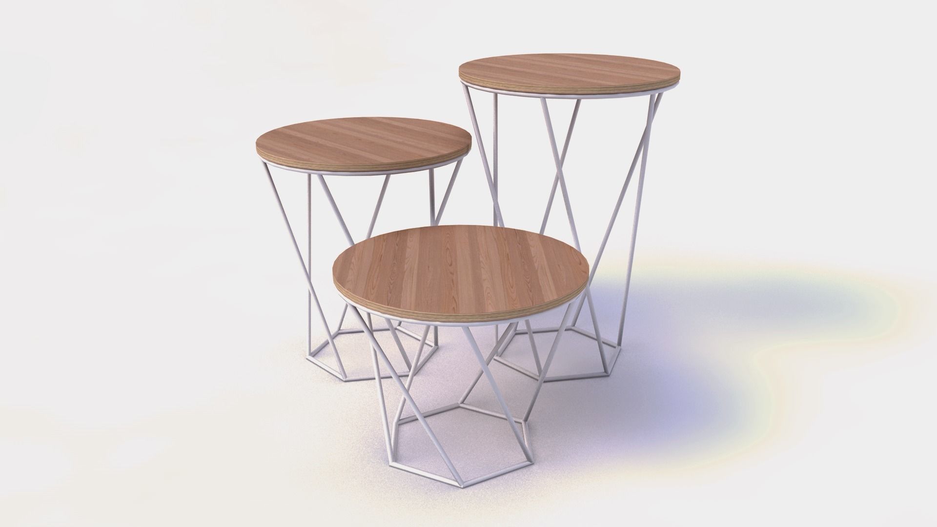 coffee tables set 3D model_2