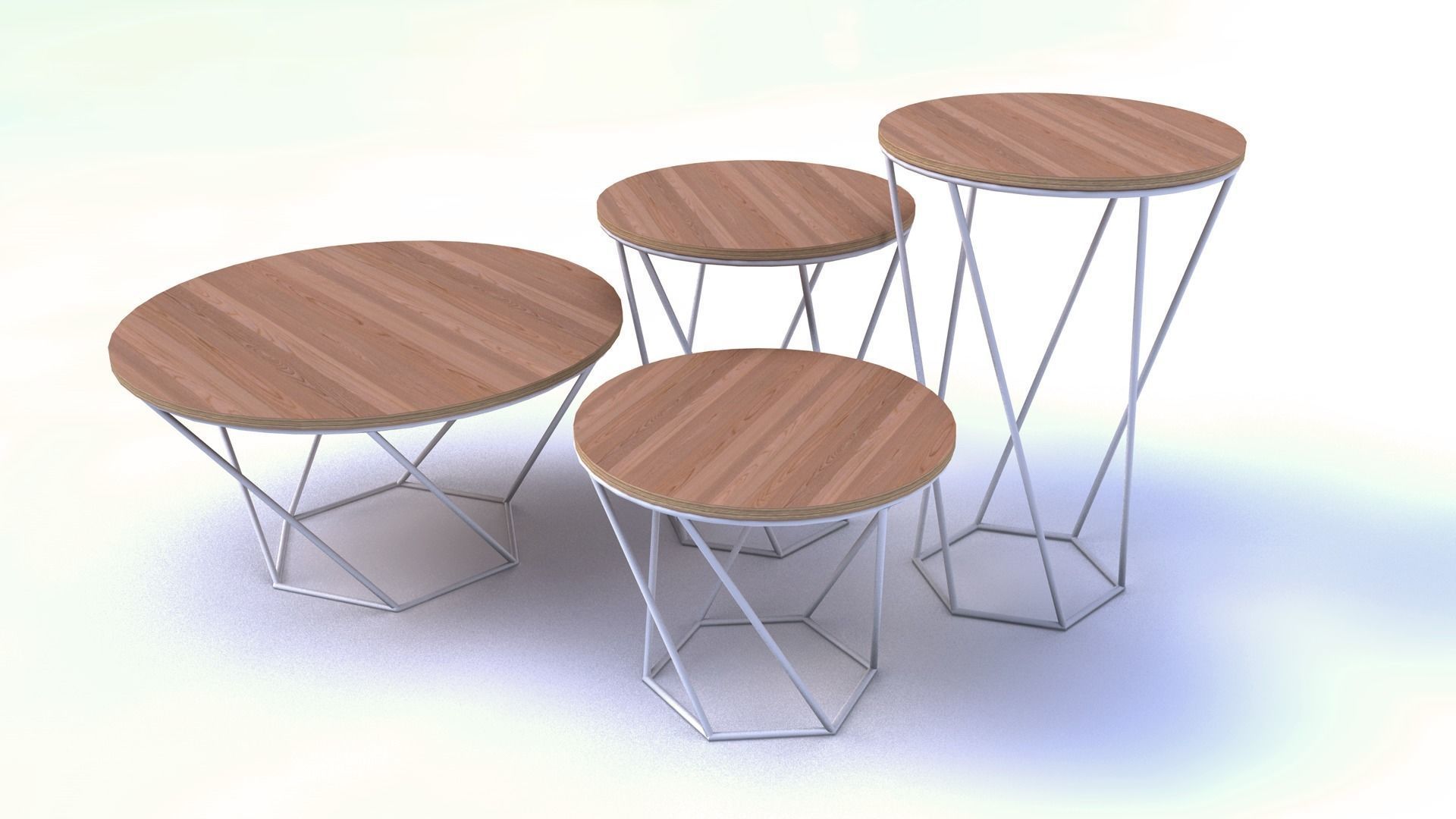 coffee tables set 3D model_3