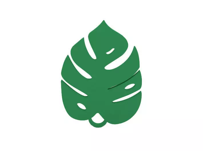 Keychain monstera leaf 3D print model_0