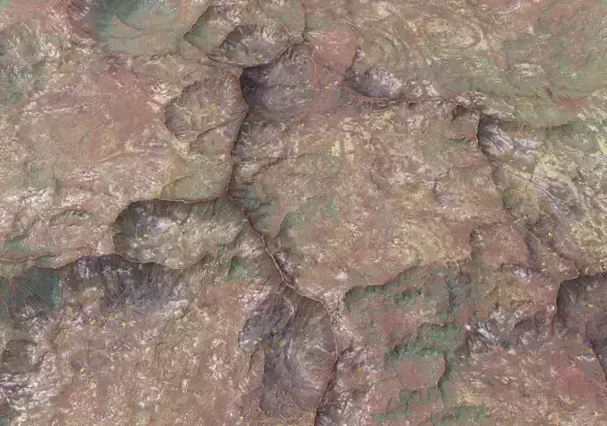 PBR Alien DESERT Valley modular Landscape Low-poly 3D model