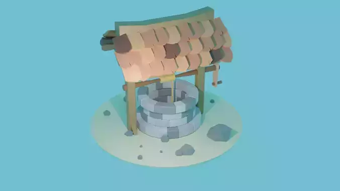 Low Poly Well water Low-poly 3D model