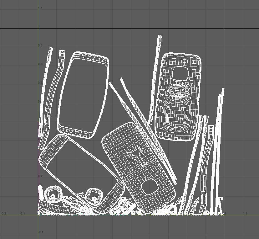 Door plane crashed Low-poly 3D model_3
