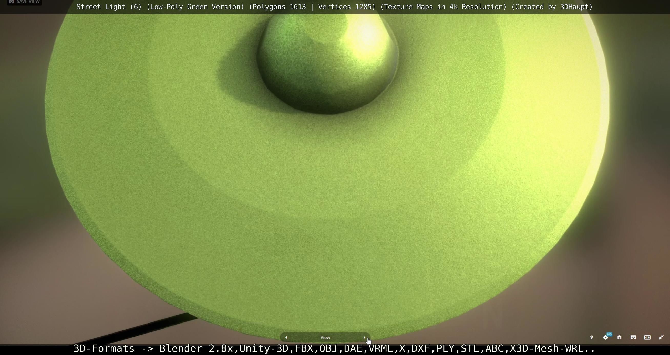 Street Light 6 Green Version Low-poly 3D model_116