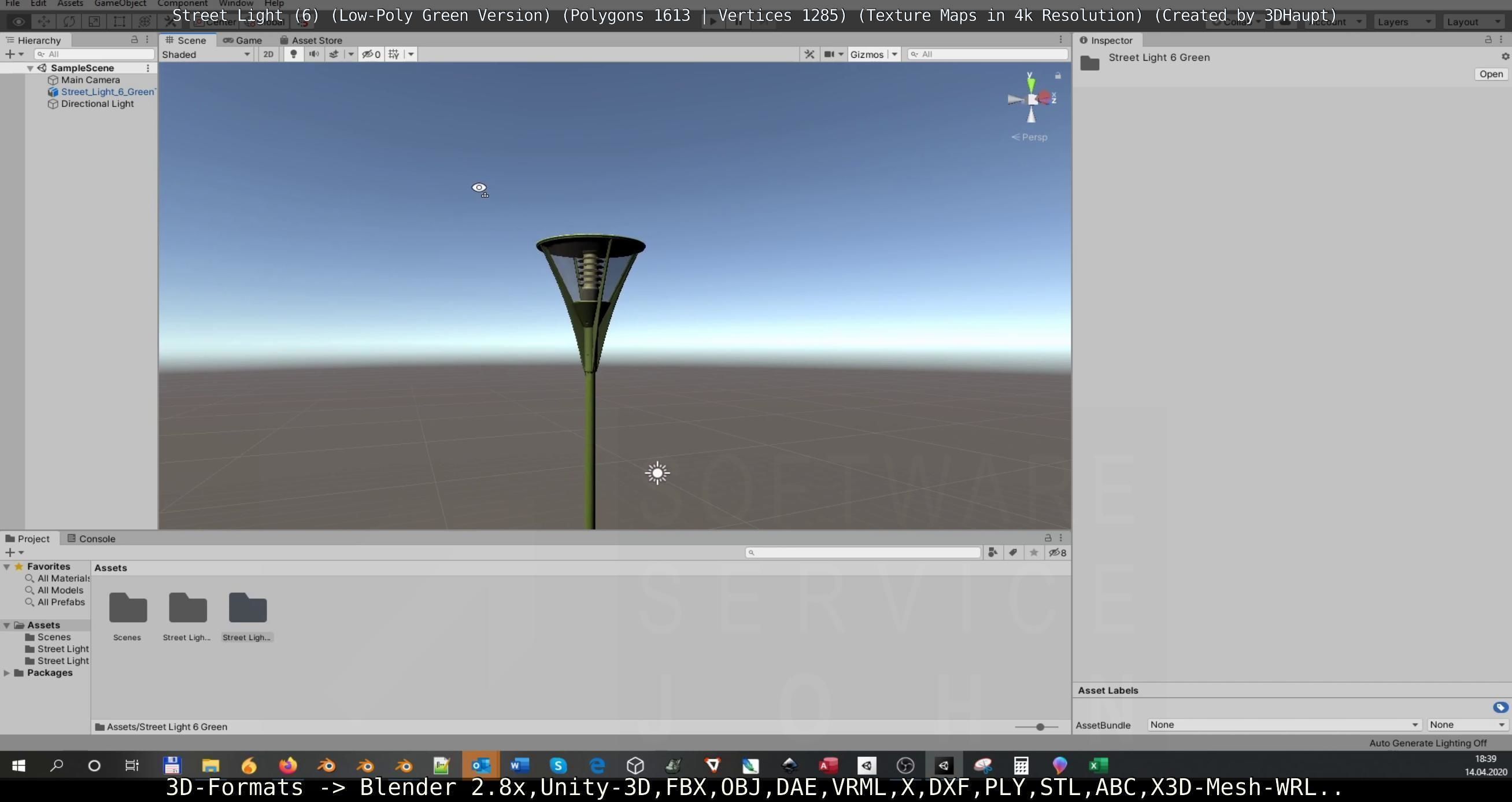 Street Light 6 Green Version Low-poly 3D model_97