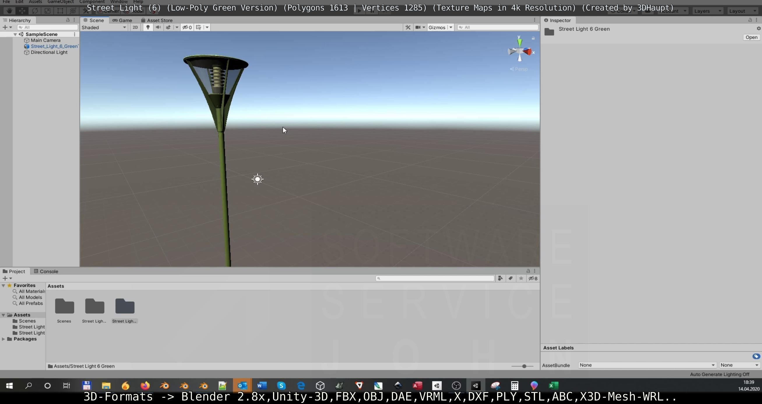 Street Light 6 Green Version Low-poly 3D model_95