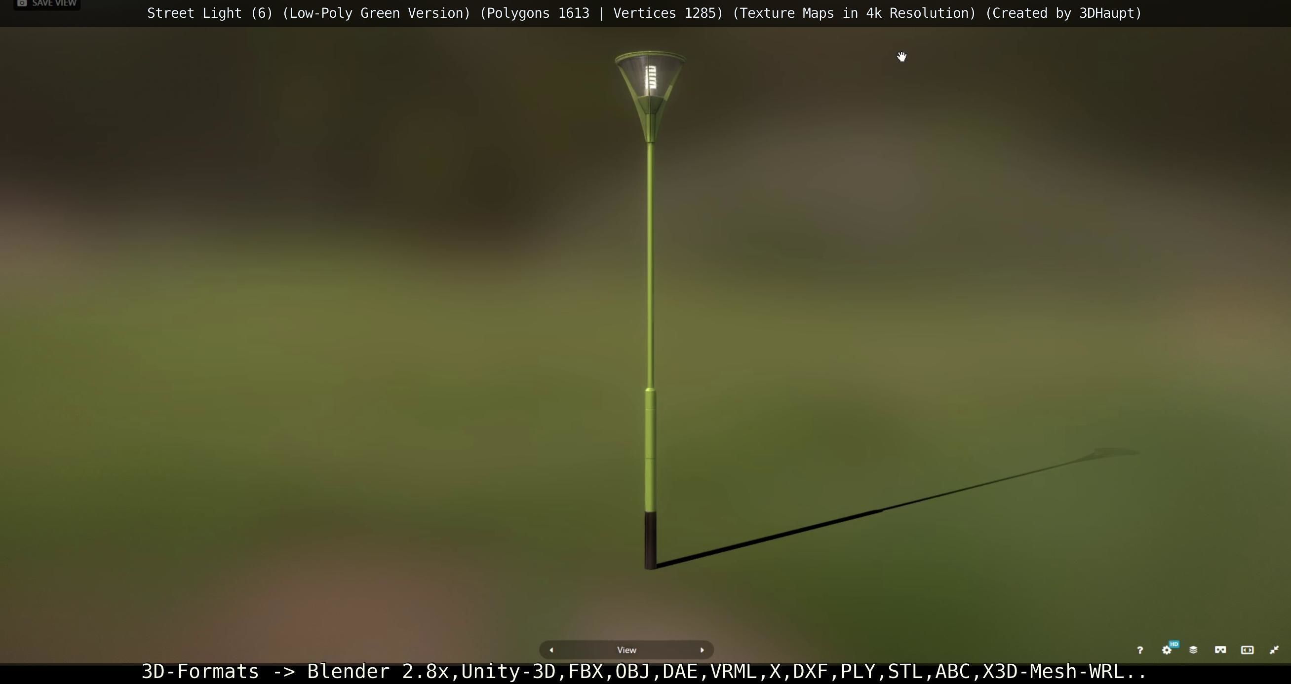 Street Light 6 Green Version Low-poly 3D model_107