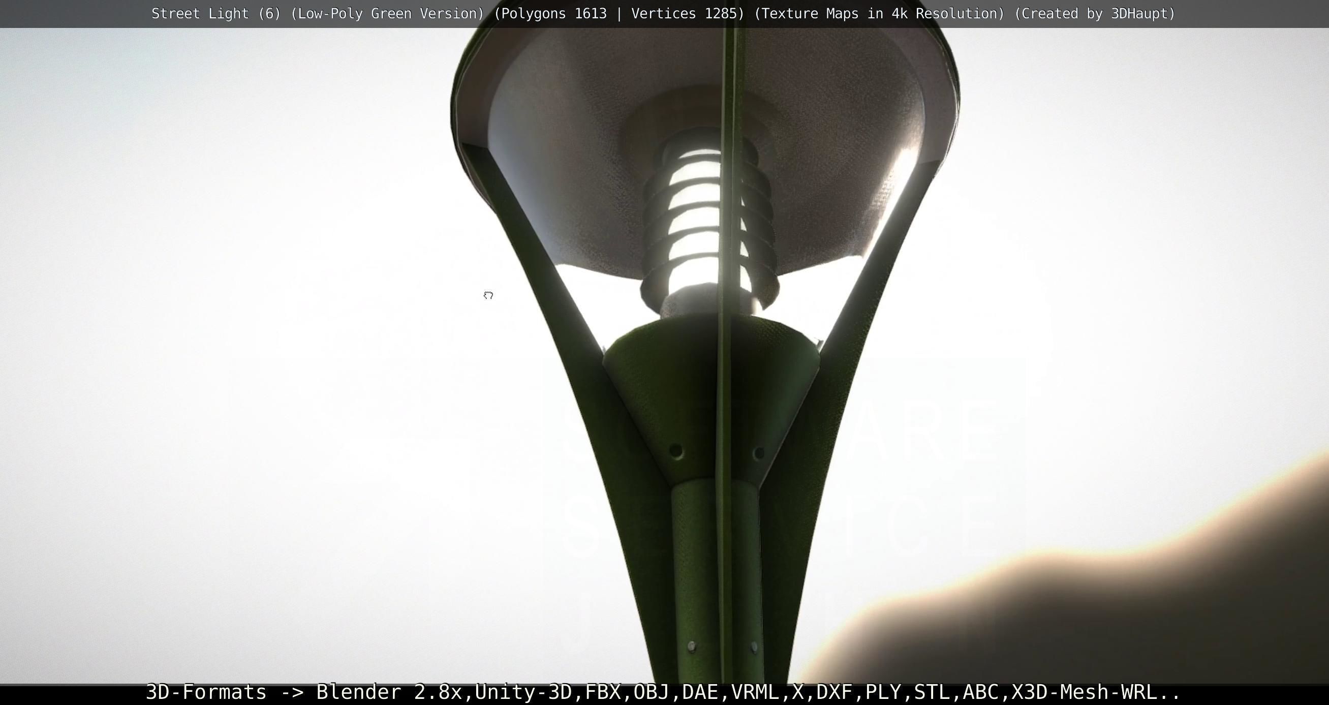 Street Light 6 Green Version Low-poly 3D model_73