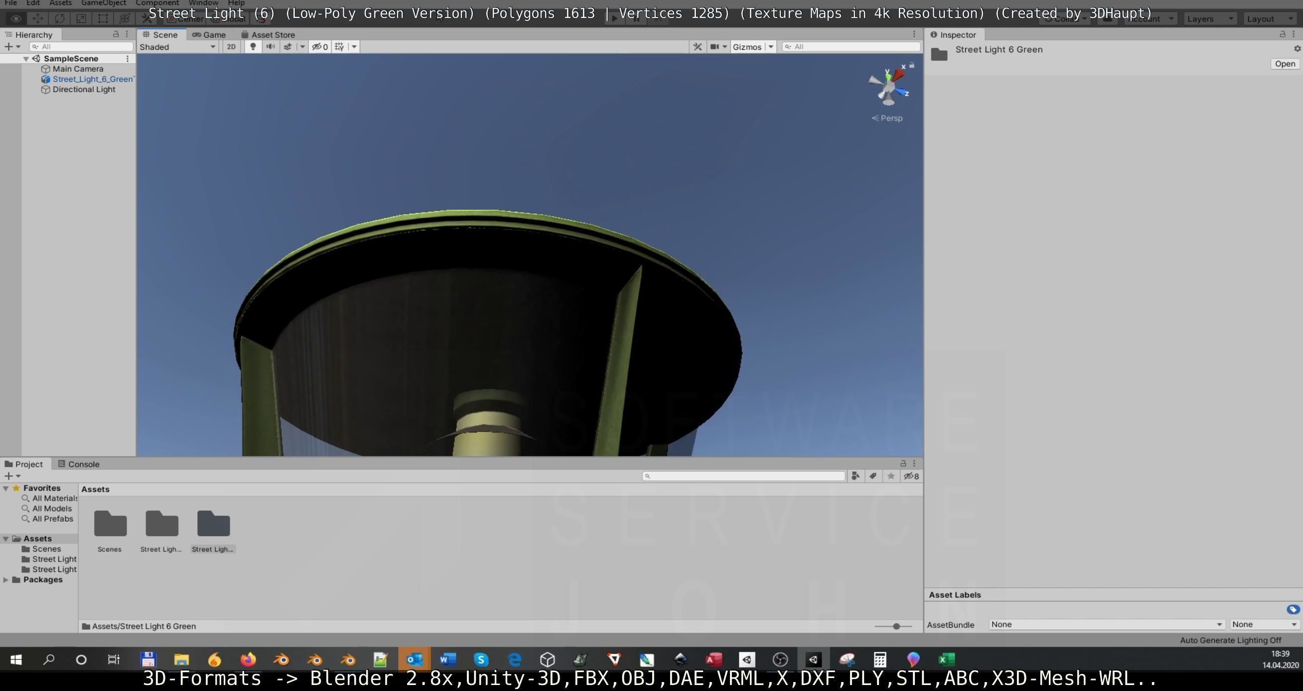 Street Light 6 Green Version Low-poly 3D model_103