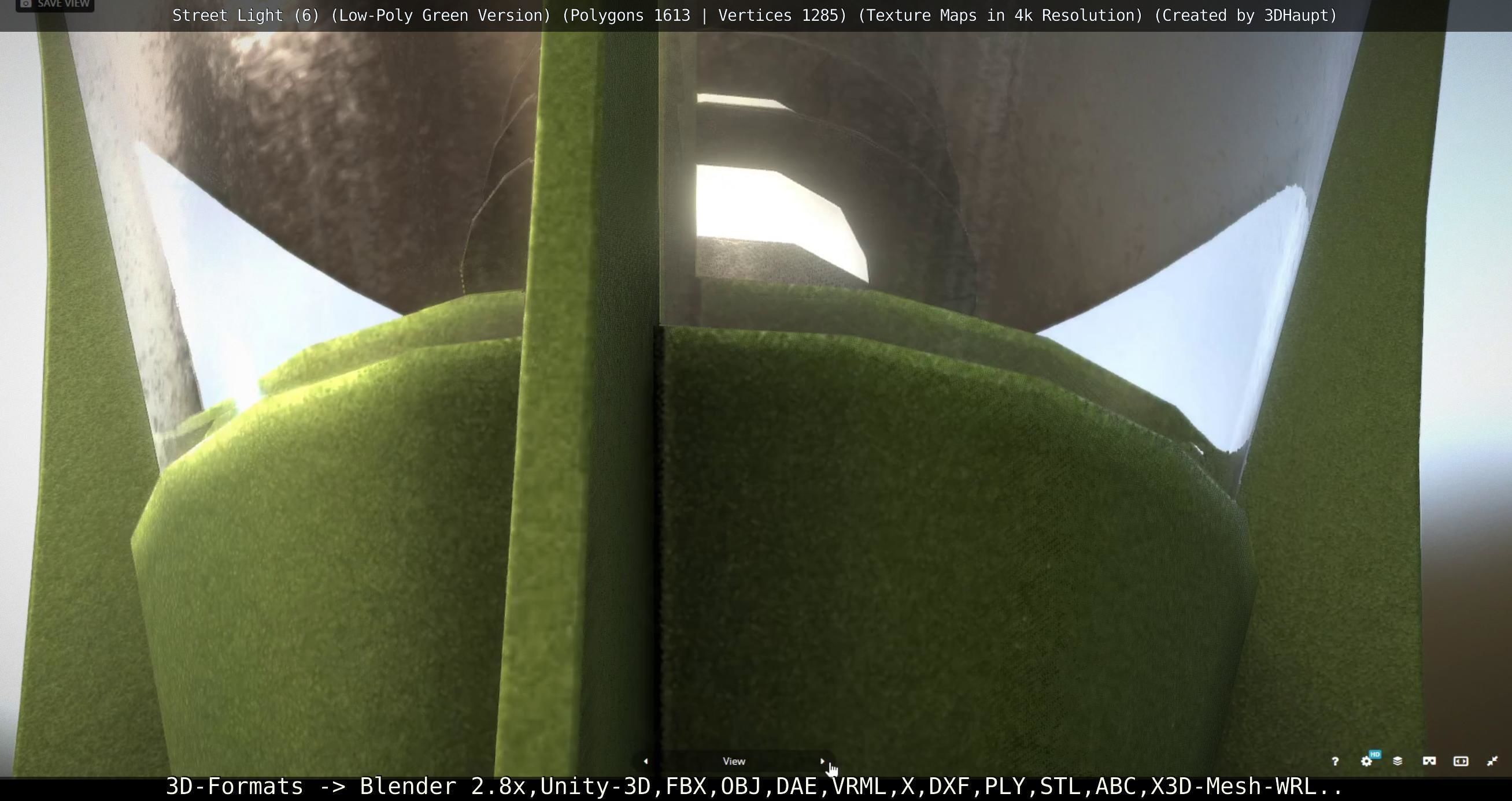 Street Light 6 Green Version Low-poly 3D model_114