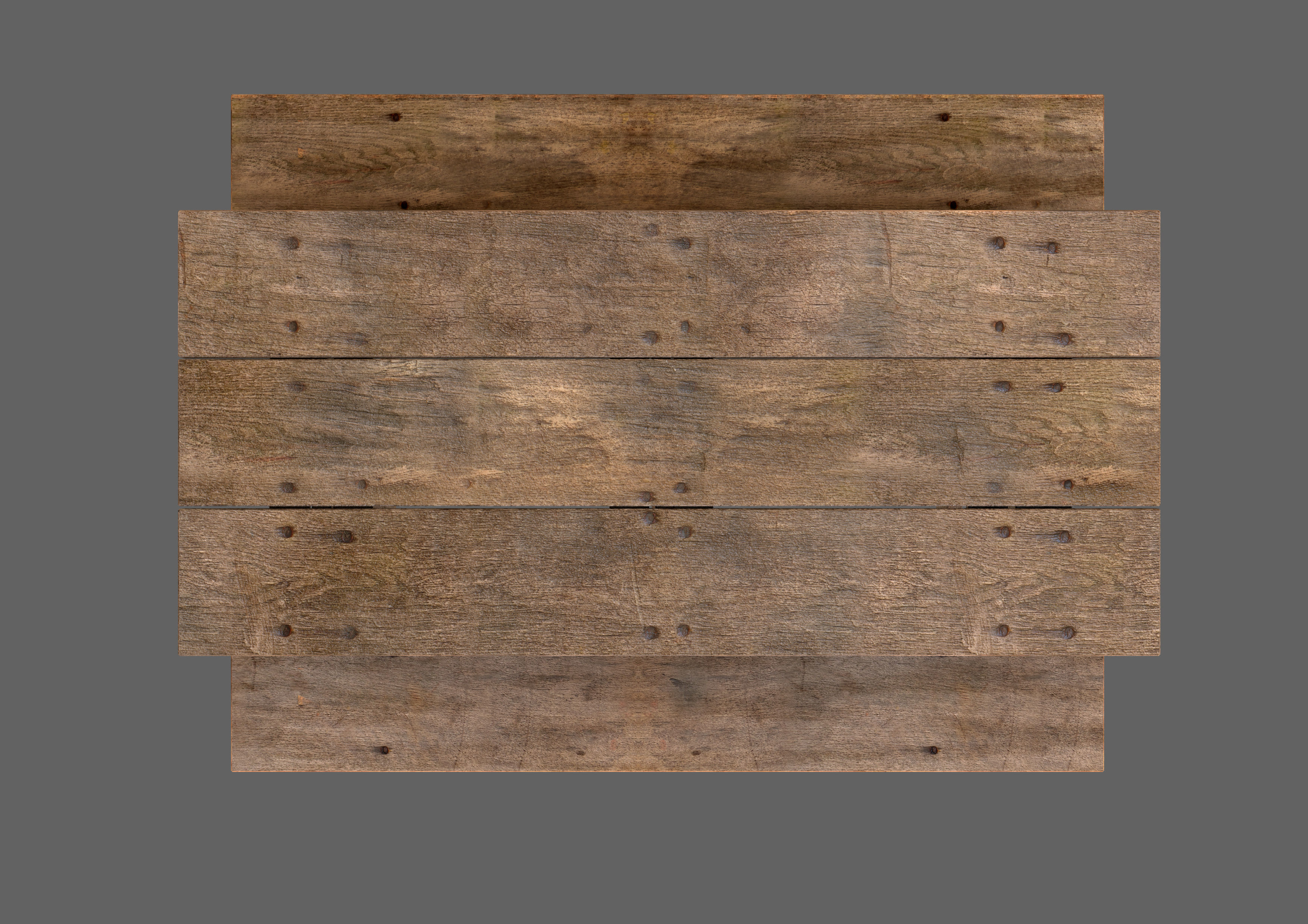 Medieval Style Table and Benches Low-poly 3D model_3