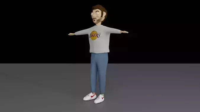 Rigged Man Cartoon Low-poly 3D model