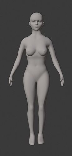 LowPolyWomenBaseMesh woman Low-poly 3D model