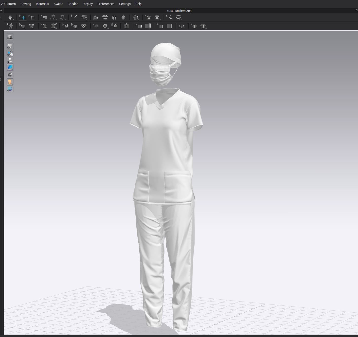 Nurse Uniform 3D model_12