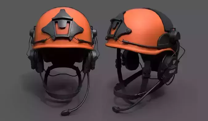 Helmet scifi military combat plastic low poly 