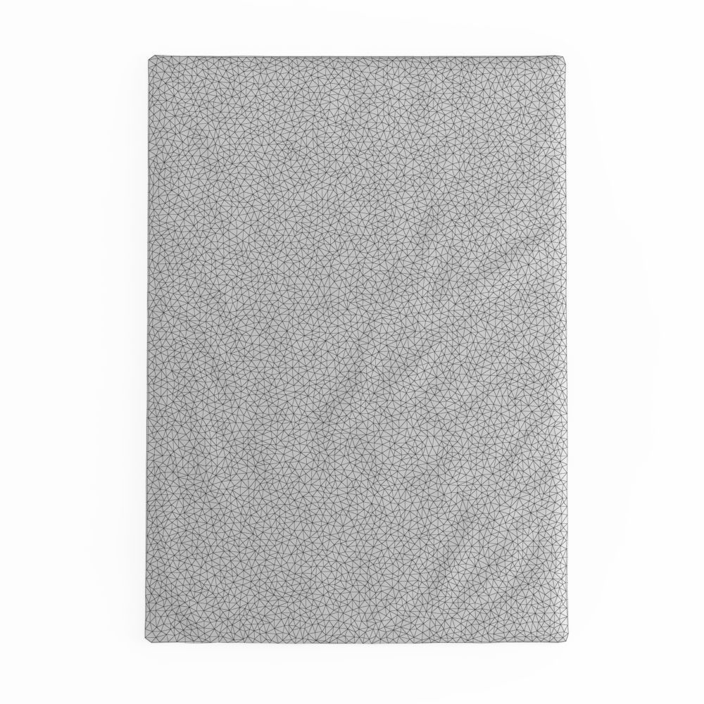 Sheepskin Rug Rectangle Dark Gray 3D model_4