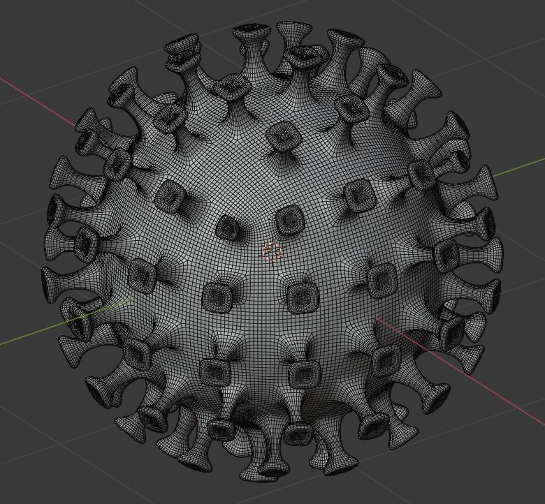 Coronavirus SARS-CoV2 CoVid-19 Corona Virus Free low-poly 3D model_4