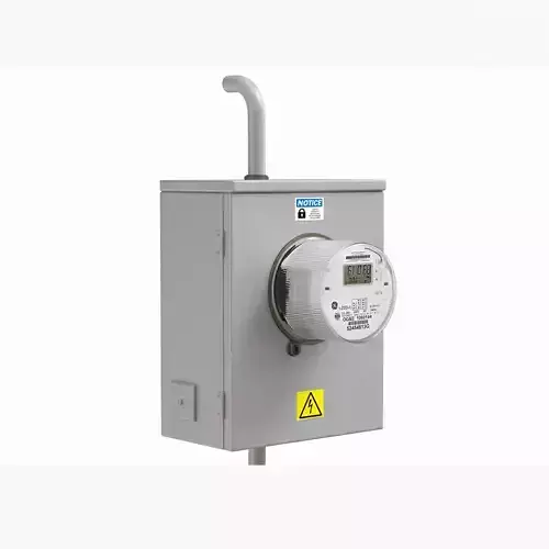 Exterior electric meter for house 3D model