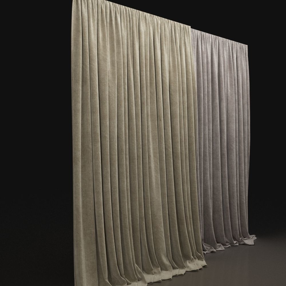 Curtain Biege-3 3D model_1