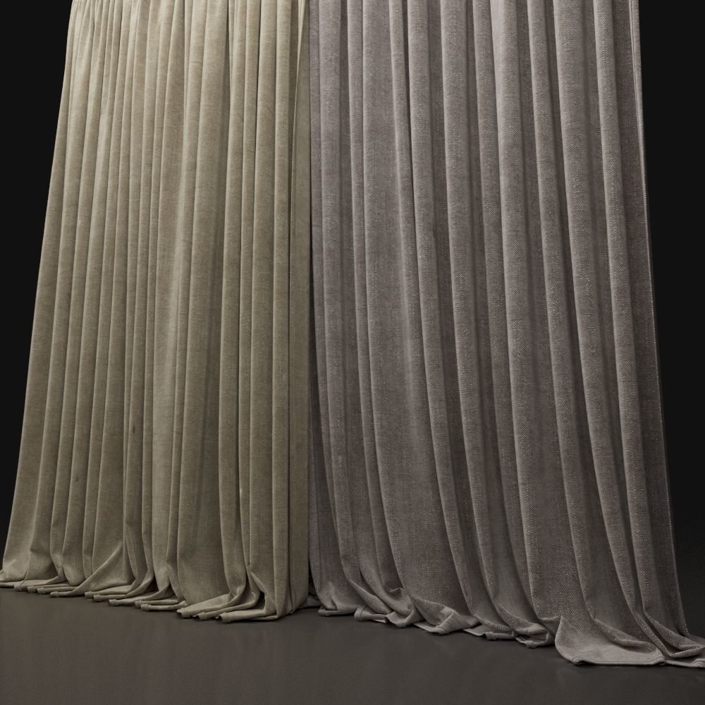 Curtain Biege-3 3D model_2