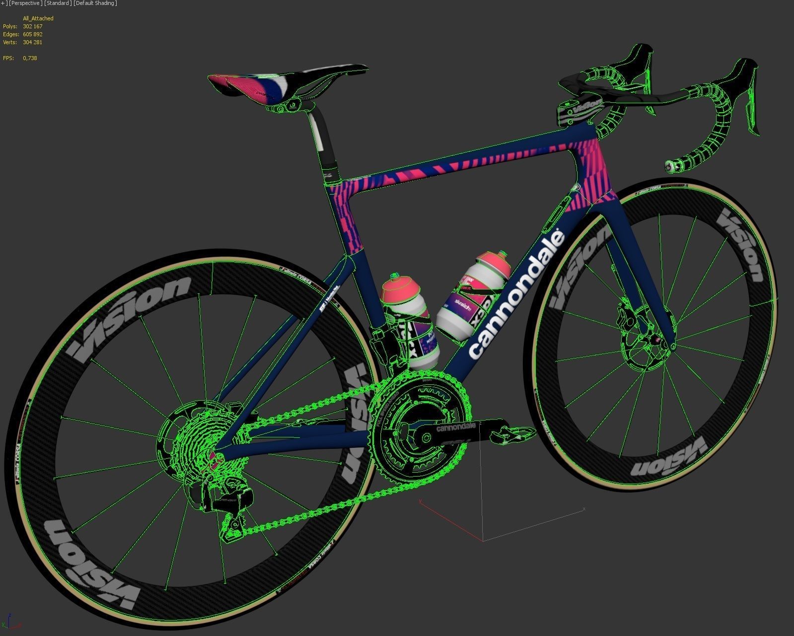 Bicycle Cannondale SuperSix EVO of Education First Pro Cycling 3D model_22