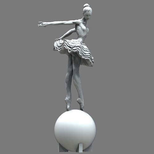 Ballerina on ball 3D print model