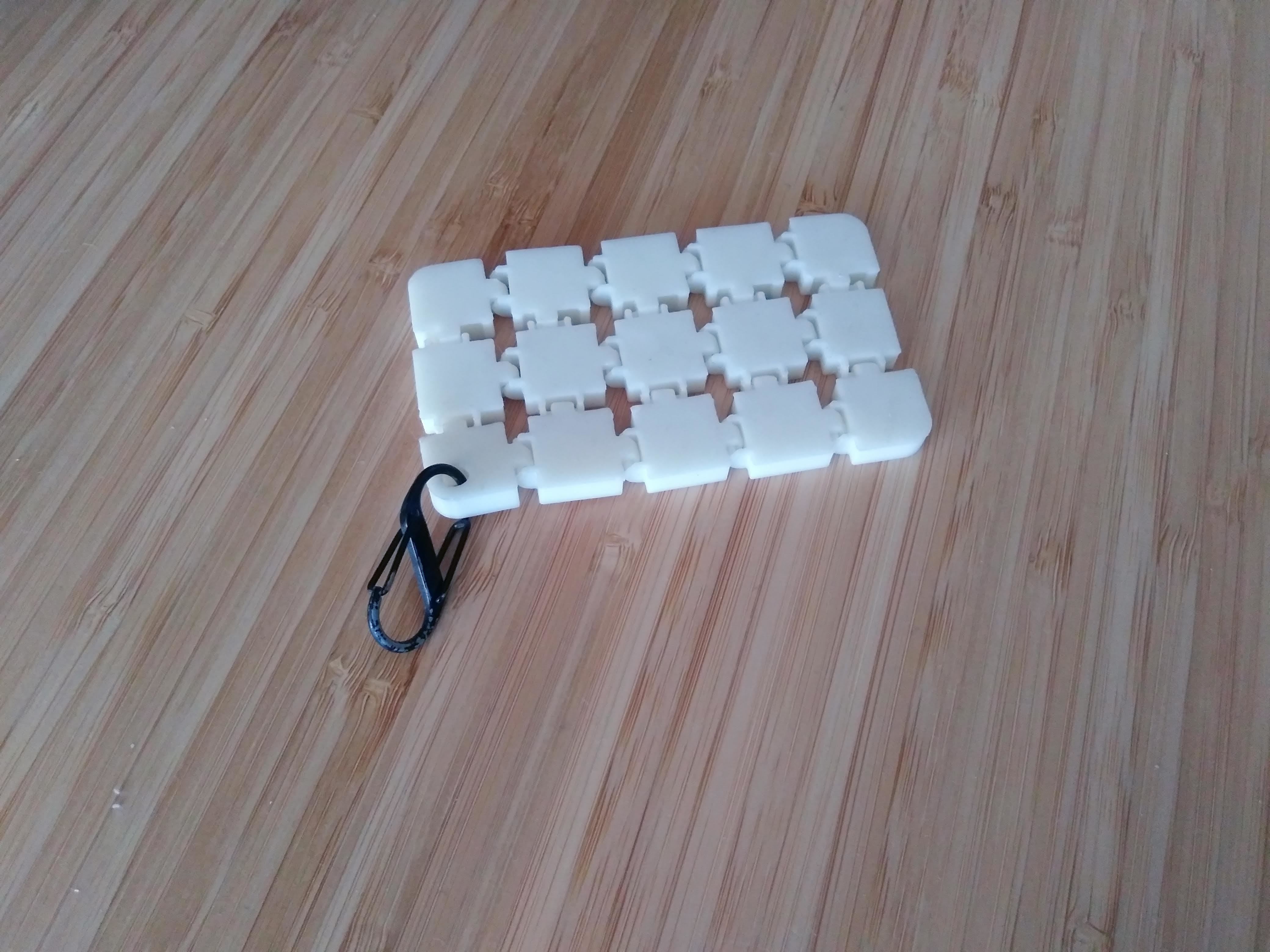 Keychain plastic squares 3D print model_3