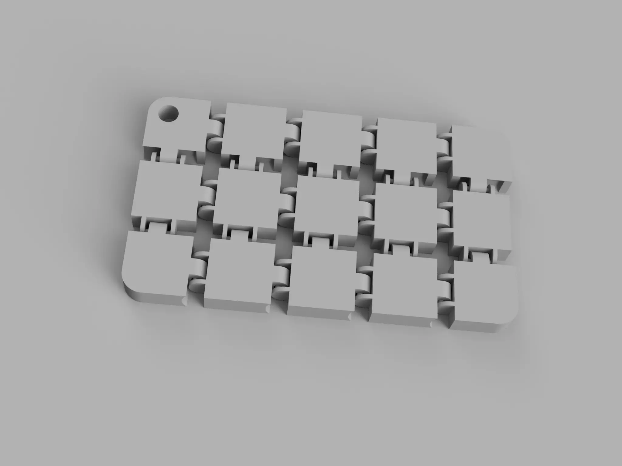 Keychain plastic squares 3D print model_0