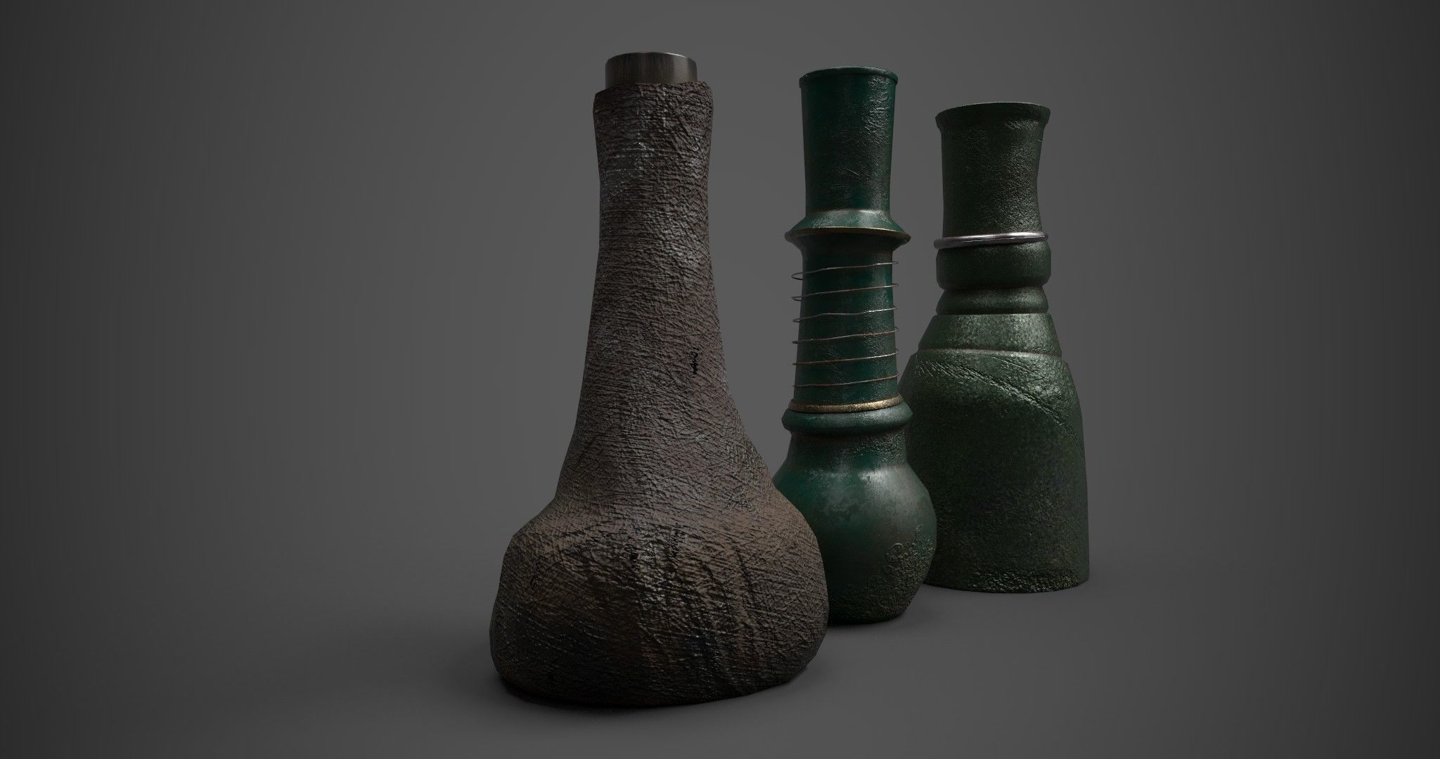 Medieval Drink Bottles 3D model_9