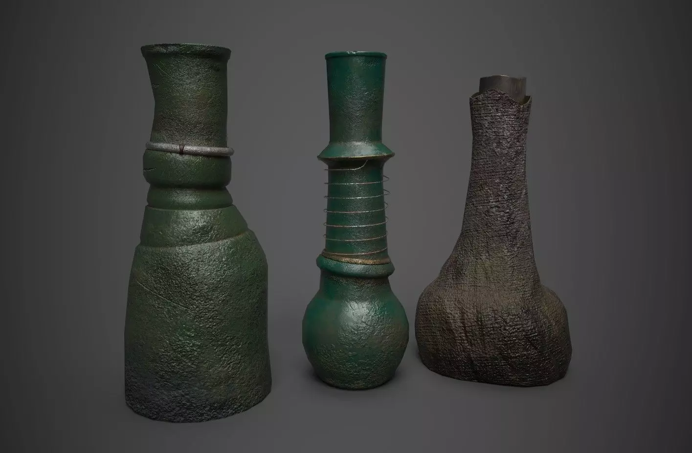 Medieval Drink Bottles 3D model_0