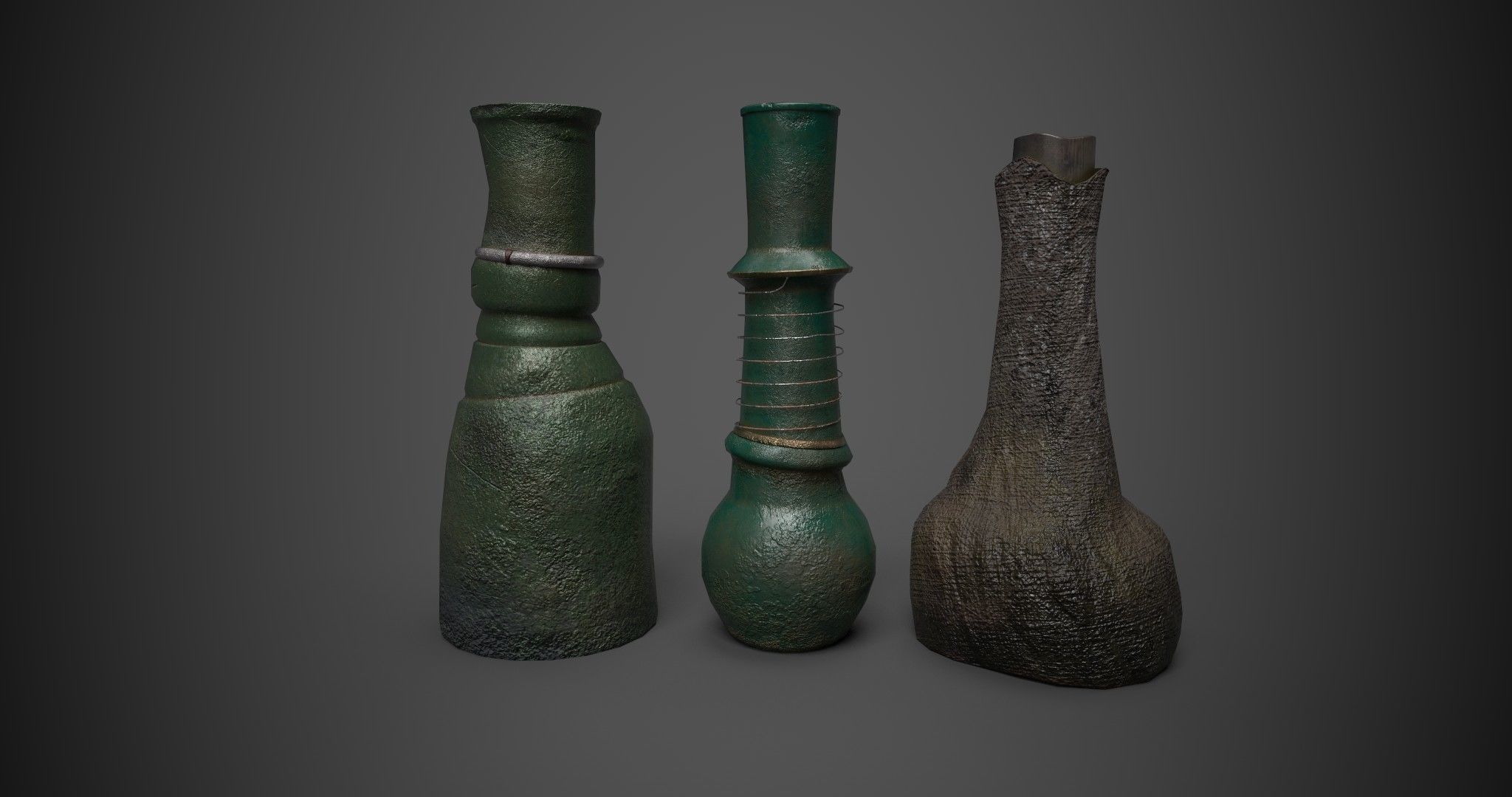 Medieval Drink Bottles 3D model_2