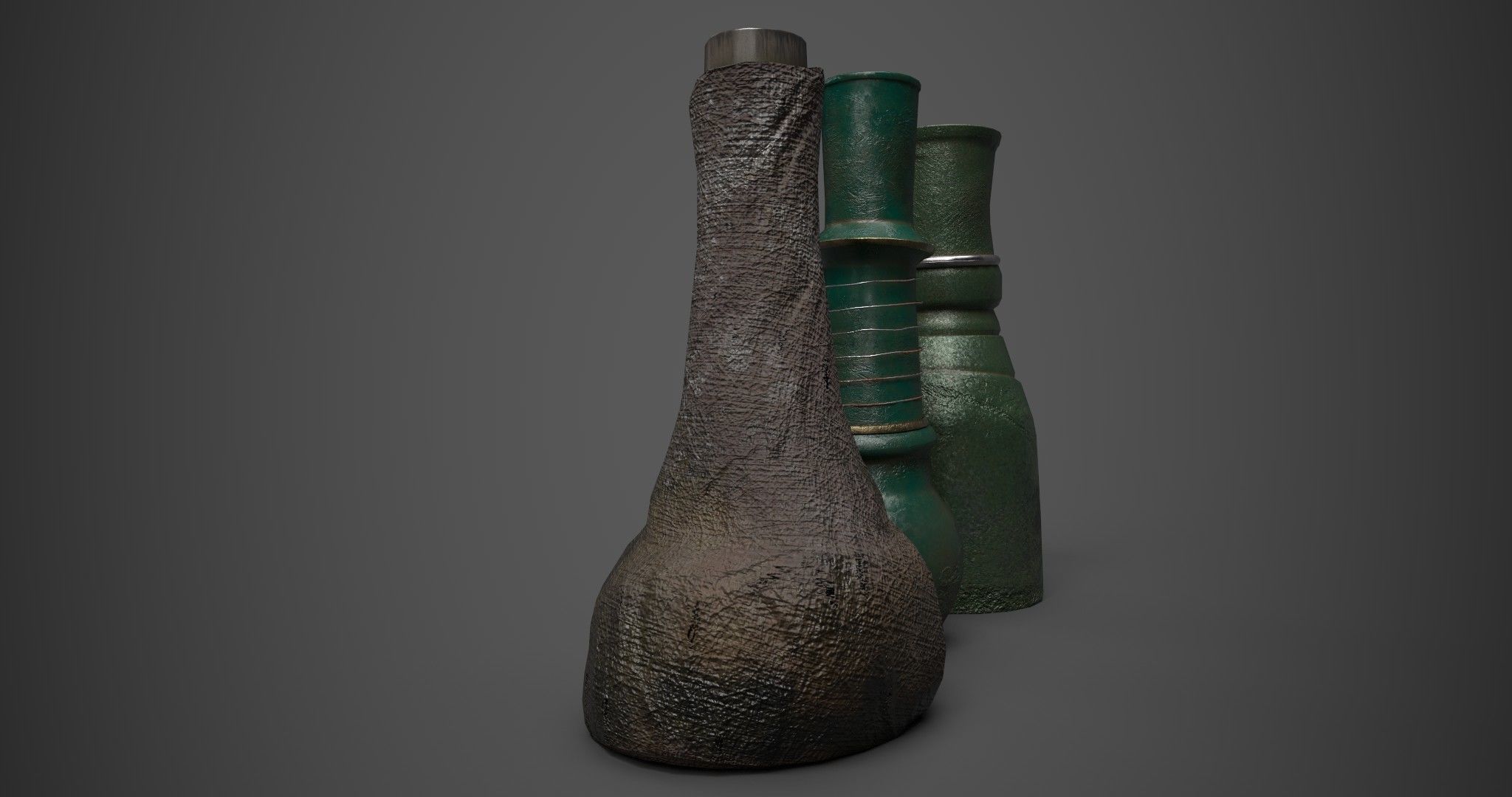 Medieval Drink Bottles 3D model_8