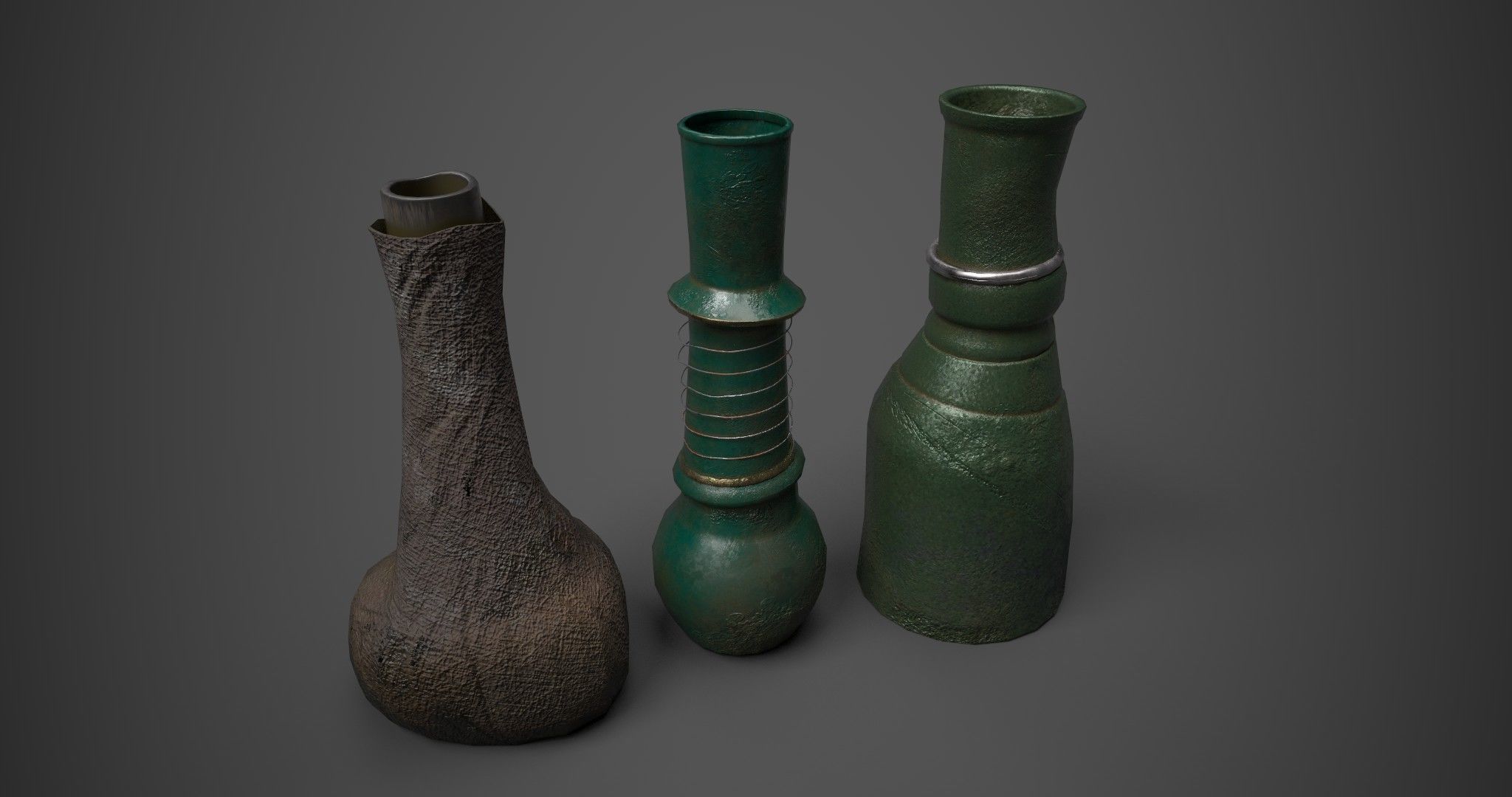 Medieval Drink Bottles 3D model_11