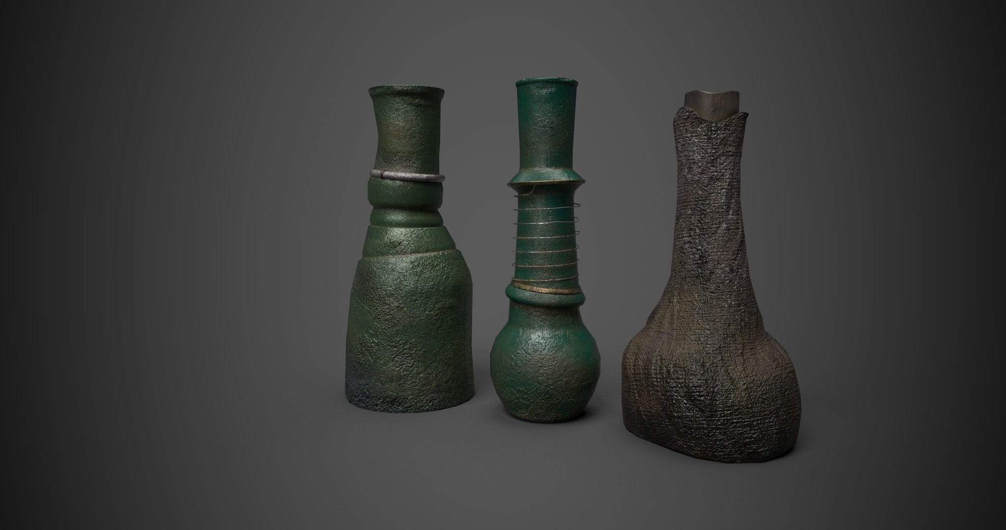 Medieval Drink Bottles 3D model_3