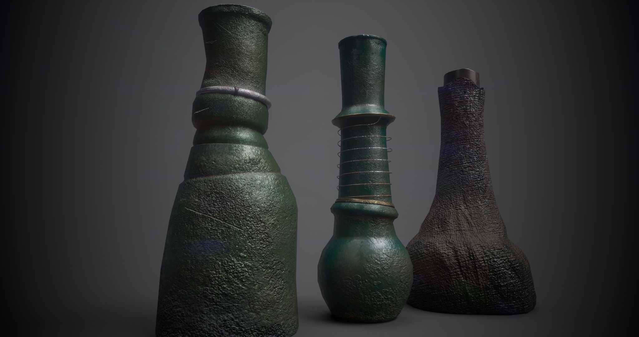 Medieval Drink Bottles 3D model_24