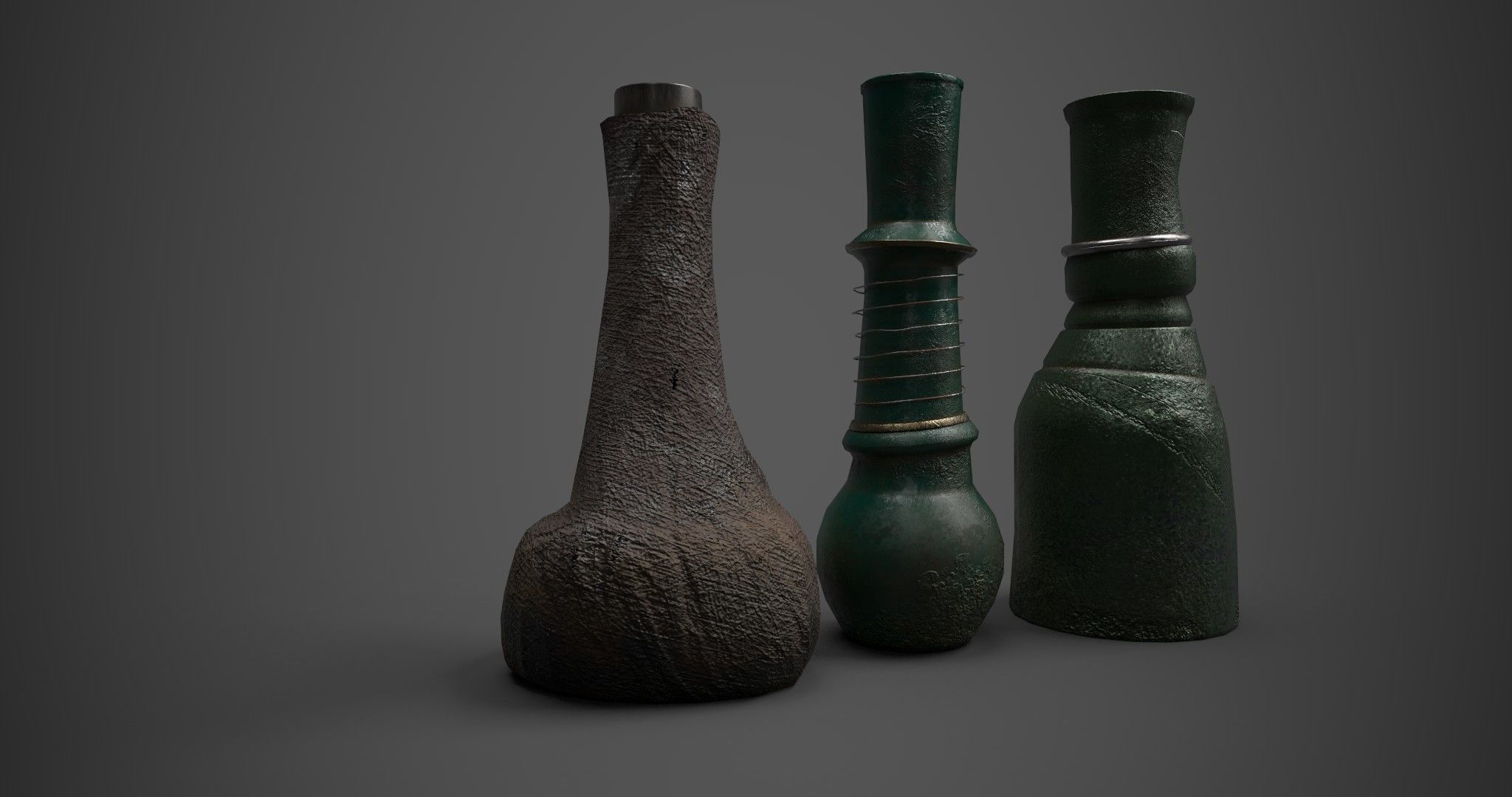 Medieval Drink Bottles 3D model_10
