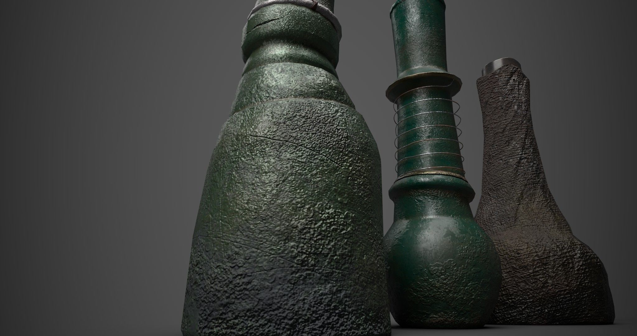 Medieval Drink Bottles 3D model_19