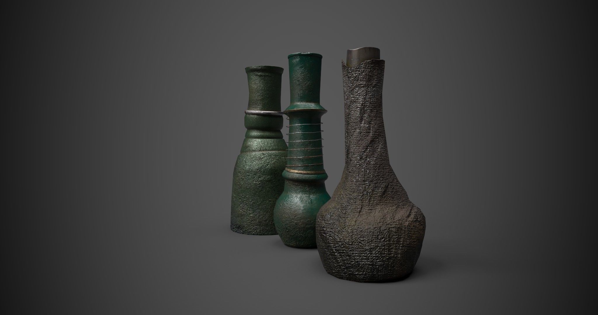 Medieval Drink Bottles 3D model_5