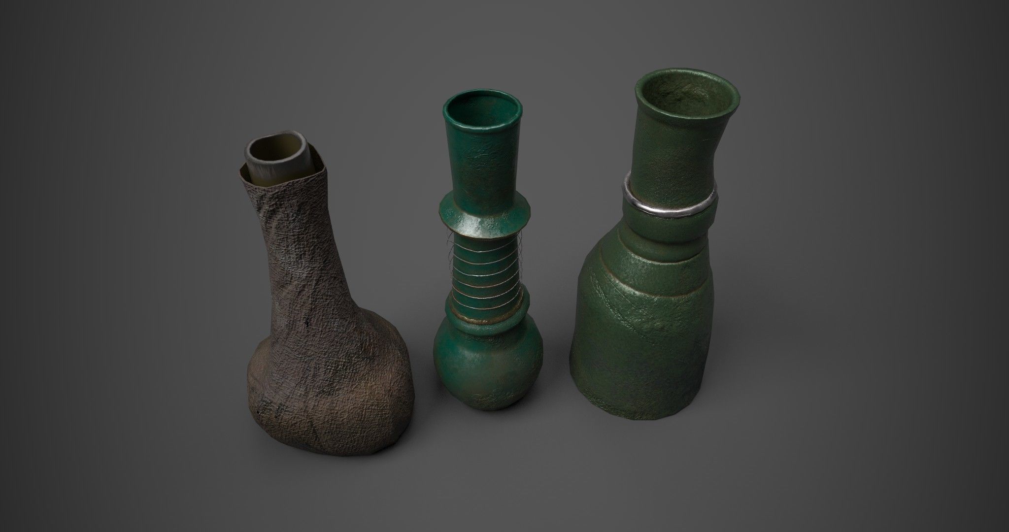 Medieval Drink Bottles 3D model_12