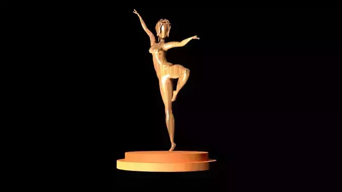 BALLERINA golden statue of dancer