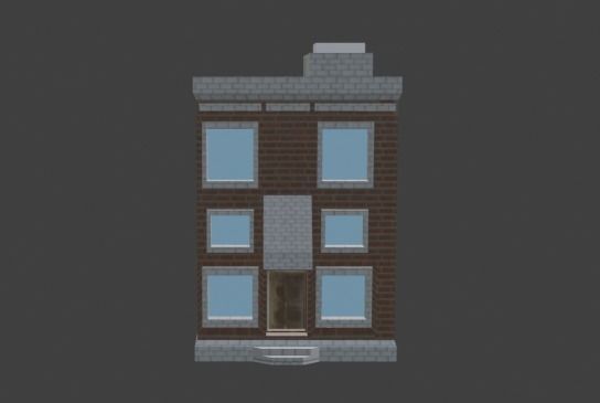 building brick Low-poly 3D model_1