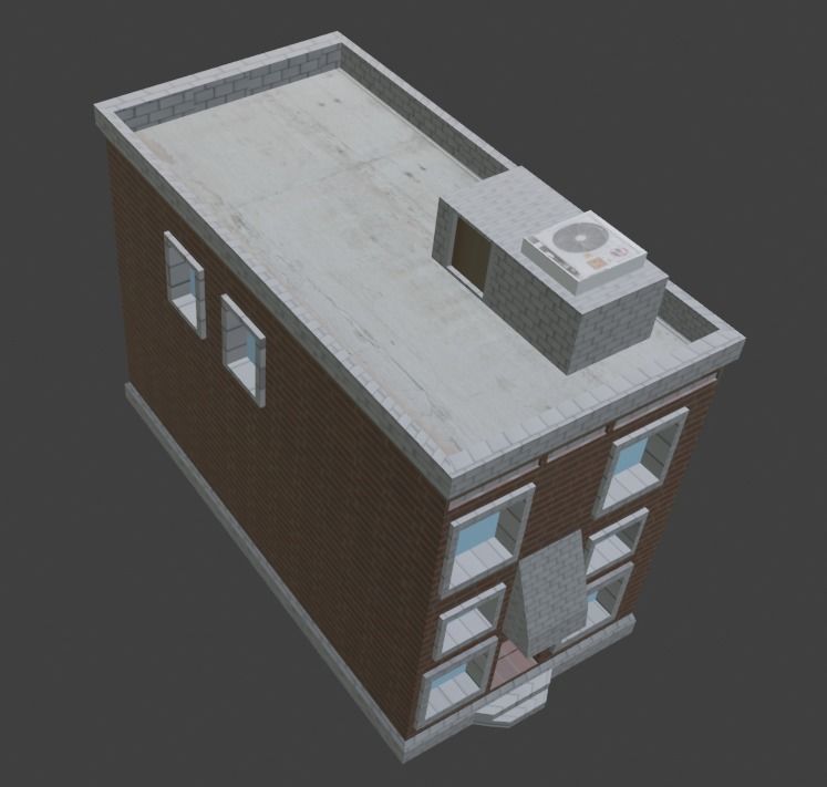 building brick Low-poly 3D model_4